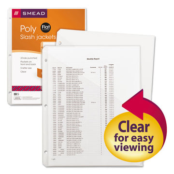 Smead® Organized Up Poly Slash Jackets, 2-sections, Letter Size, Clear, 5-pack freeshipping - TVN Wholesale